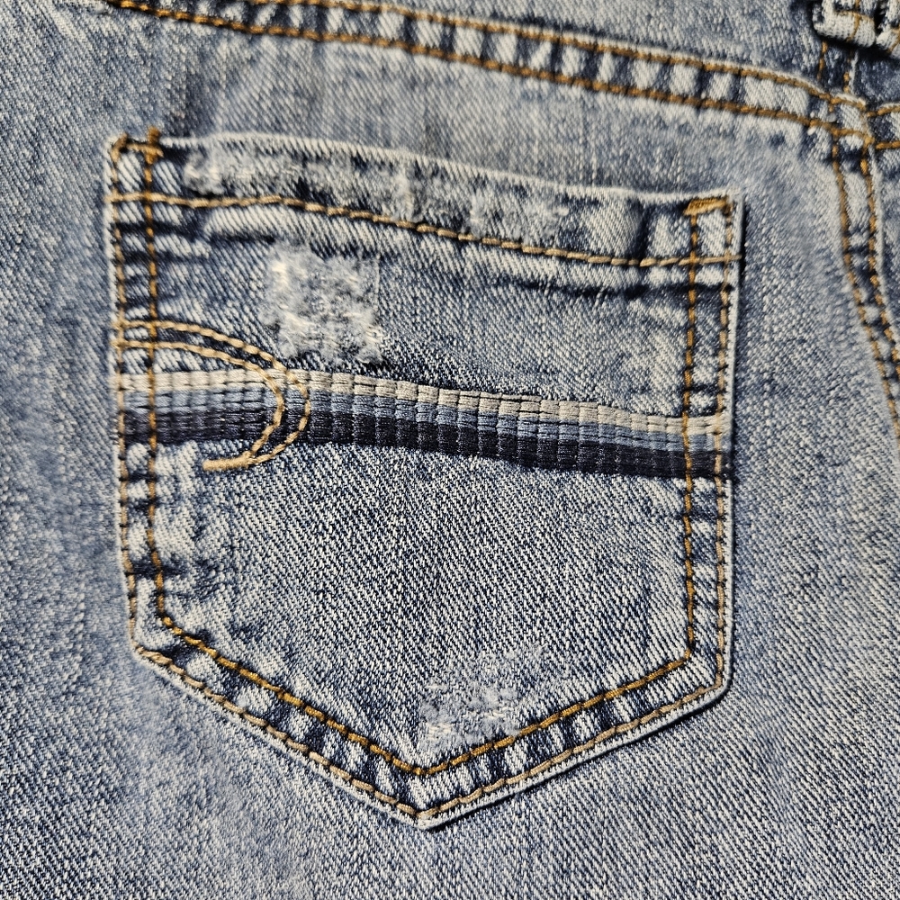 SO Distressed Denim Pocket Miniskirt - Picture 7 of 12